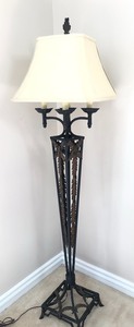 lot 53 image: Large Contemporary Ornate Metal Floor Lamp
