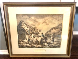 lot 20 image: Early Antique Framed 1790s George Morland Mezzotint Engraving