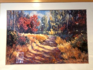 lot 9 image: Very Nice Large Framed Colorful Landscape Print