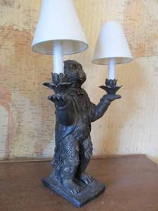 lot 90 image: 2-Light Butler Monkey Desk Lamp