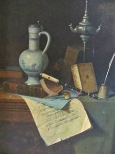 lot 97 image: Ornately Framed Vintage Dutch Still Life Print