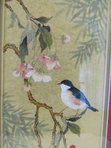 lot 100 image: Pair of Framed Signed Original Hand Painted Artworks by Johnny Lung