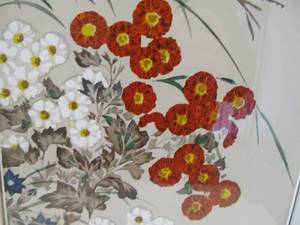 lot 101 image: Large Framed Vintage Oriental Painting on Silk