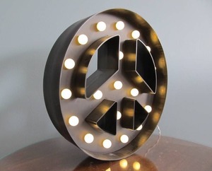 lot 107 image: Lighted PEACE Wall Sign