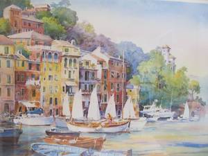 lot 116 image: Large Framed ROSE EDIN Watercolor Print