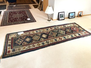 lot 123 image: Antique Hand Knotted Runner Rug 