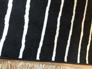 lot 125 image: Ikea Gorlose Black & White Striped Rug