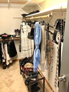 lot 91 image: Entire Contents of Walk-In Closet - Coats Jackets Skirts Jeans Shoes Boots etc