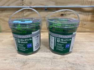 lot 12 image: HITACHI POWER TOOLS Lot of 2-  #8 x 2-12-in Ceramic Deck Screws (800 per bucket)