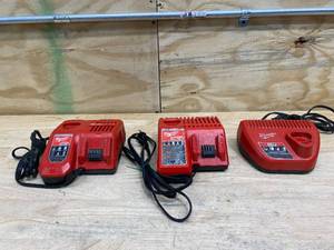 lot 21 image: MILWAUKEE Lot of 3 Chargers (non-working)