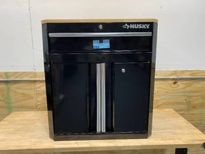 lot 49 image: HUSKY 28 in. W x 33 in. H x 18 in. D 1-Drawer 2-Door Steel Garage Base Cabinet