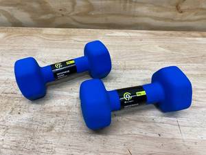 lot 56 image: CHAMPION Lot of 2-  Neoprene Hand Weights 8lbs