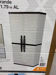 lot 59 image: HDX 35 in. W 4 Shelf Plastic Multi-Purpose Cabinet in Gray