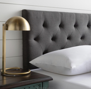 lot 44 image: BROOKSIDE Emmie Adjustable Charcoal Queen Upholstered Headboard