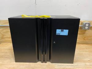 lot 71 image: HUSKY Welded 24 in. W x 18 in. H x 12 in. D 24-Gauge Wall Mounted Steel Garage Cabinet in Black