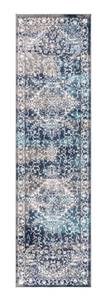 lot 86 image: JONATHAN Y Modern Persian Vintage Medallion Navy Light Grey 2 ft. x 8 ft. Runner Rug