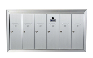 lot 82 image: FLORENCE 1250 Vertical Series 6-Compartment Aluminum Recess-Mount Mailbox