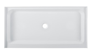 lot 95 image: SWISS MADISON Voltaire 60 in. x 30 in. Acrylic Single-Threshold Center Drain Shower Base in White