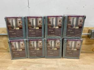 lot 100 image: ALLEN  ROTH Lot of 8-  84-in Mineral Faux Linen Light Filtering Grommet Single Curtain Panels