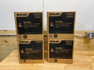 lot 123 image: ECOLAB Lot of 4 Cases of-  Revitalize Carpet and Upholstery Extraction Cleaner (4 Gallons Per Case). Expired 052019