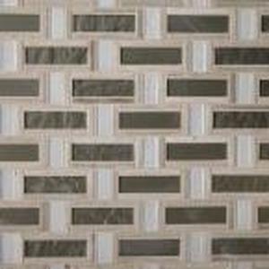 lot 43 image: Stone Decor Greystone 12 in. x 12 in. x 6.35mm Stone and Glass Basket Weave Mosaic Wall Tile (20 Sq Ft)