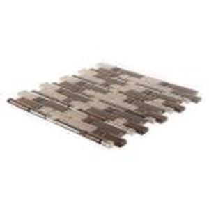 lot 48 image: Heritage Cold Pencil Brown 11 in. x 11.75 in. Interlocking Gloss Glass Mosaic Tile (8.97 Sq Ft)