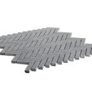 lot 54 image: Basalt Herringbone Gray 10 in. x 10.75 in Honed Basalt Wall and Floor Mosaic Tile (6.12 Sq Ft)
