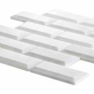 lot 55 image: Carrara White 2 x 4 Beveled 10 in. x 11.75 in. Interlocking Polished Marble Mosaic Tile (8.15 Sq Ft)