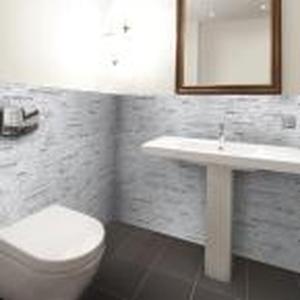 lot 58 image: Ice Pencil White 11.5 in. x 11.75 in.Interlocking Mixed Glass and Metal Mosaic Tile (12.194 Sq Ft)