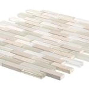 lot 59 image: Cottage Ridge Mini Brick Beige 9.75 in. x 11.875 in. Interlocking GlassTravertine Mosaic Tile (9.9 Sq Ft)