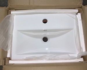 HOME DECOR COLLECTION Arvesen 18 in. W x 12 in. D Vanity in Tobacco with Ceramic Vanity Top in White with White Sink SEE PICS