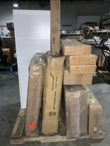 ASSORTED COMPUTER DESK AND CABINETS SELFS SEE PICS