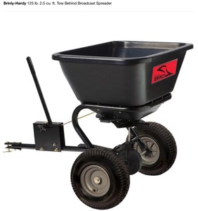 PALLET WITH 4 NEW BRINLY-HARDY 125 LB. 2.5 CU. FT TOW BEHIND BROADCAST SPREADER SEE PICS