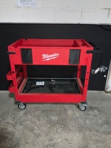 MILWAUKEE 40 IN. 2-DRAWER STEEL WORK CART SEE PICS