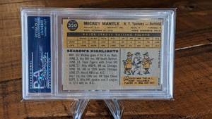 lot 1 image: 1960 Topps Mickey Mantle Baseball Card PSA 7