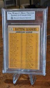 lot 6 image: 1962 American League Batting Leaders Card, Mantle, and more Beckett 3