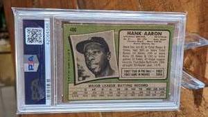 lot 11 image: 1971 Topps Hank Aaron PSA 4