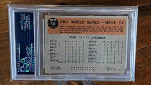 lot 13 image: 1962 Topps World Series Game 3 Roger Maris Card PSA 6