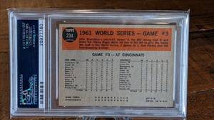 lot 30 image: 1962 Topps World Series Game 3 Roger Maris Card PSA 5.5
