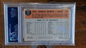 lot 31 image: 1962 Topps World Series Game 3 Roger Maris Card PSA 6