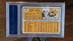 lot 34 image: 1963 Topps Roger Maris Card PSA 5