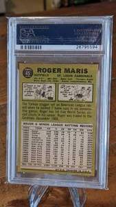 lot 43 image: 1967 Topps Roger Maris Card PSA 9 (OC)