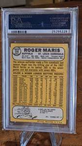 lot 50 image: 1968 Topps Roger Maris Card PSA 3