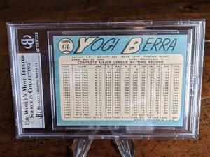 lot 57 image: 1965 Topps Yogi Berra Autographed Card Beckett Authentic Autograph
