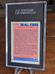 lot 75 image: 1990 - 1991 Fleer Michael Jordan #5 All-Star Card SGC 8.5