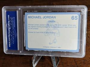 lot 76 image: 1989 Collegiate Collection Michael Jordan #65 Card WCG 10