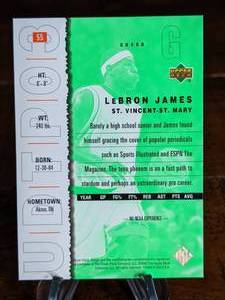 lot 80 image: 2003 Upper Deck LeBron James Rookie Card