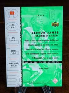 lot 79 image: 2003 Upper Deck LeBron James Rookie Card