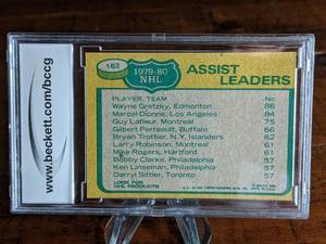 lot 83 image: 1980 - 1981 Topps Wayne Gretzky 2nd Year Card Beckett 8