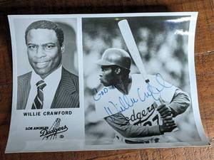 lot 70A image: Clete Boyer and Willie Crawford Hand-Signed Autographed 8x10 Photos